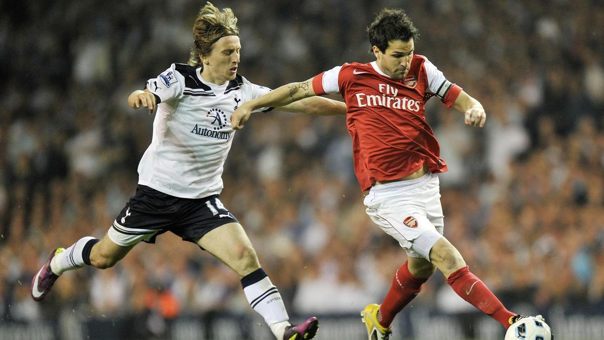 Luka Modric y Cesc Fàbregas, en su etapa en el Tottenham y Arsenal