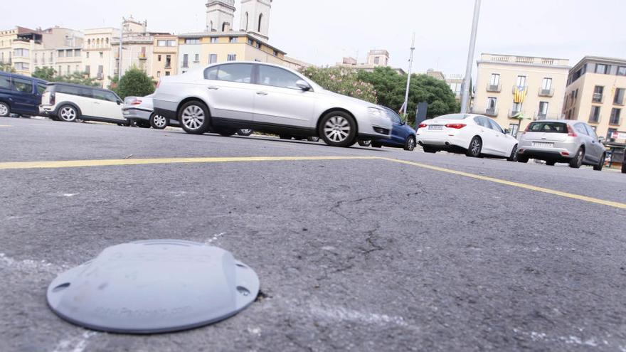 Un dels sensors de plaça Catalunya, que com tota la resta fa un any que està desconnectat