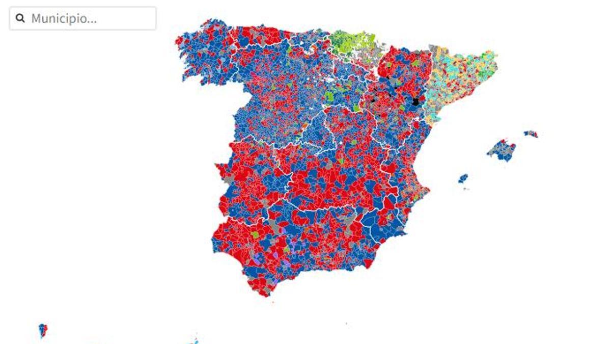 El cambio de color del mapa de España Minuto a minuto