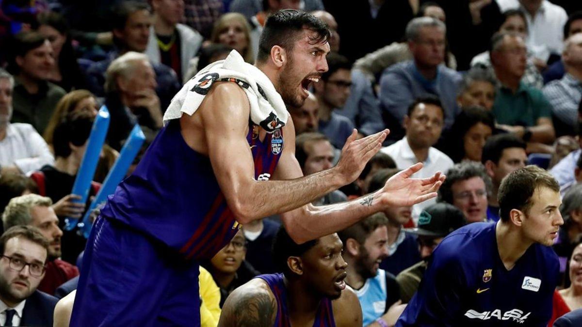 Oriola durante el Madrid-Barça de la Copa del Rey