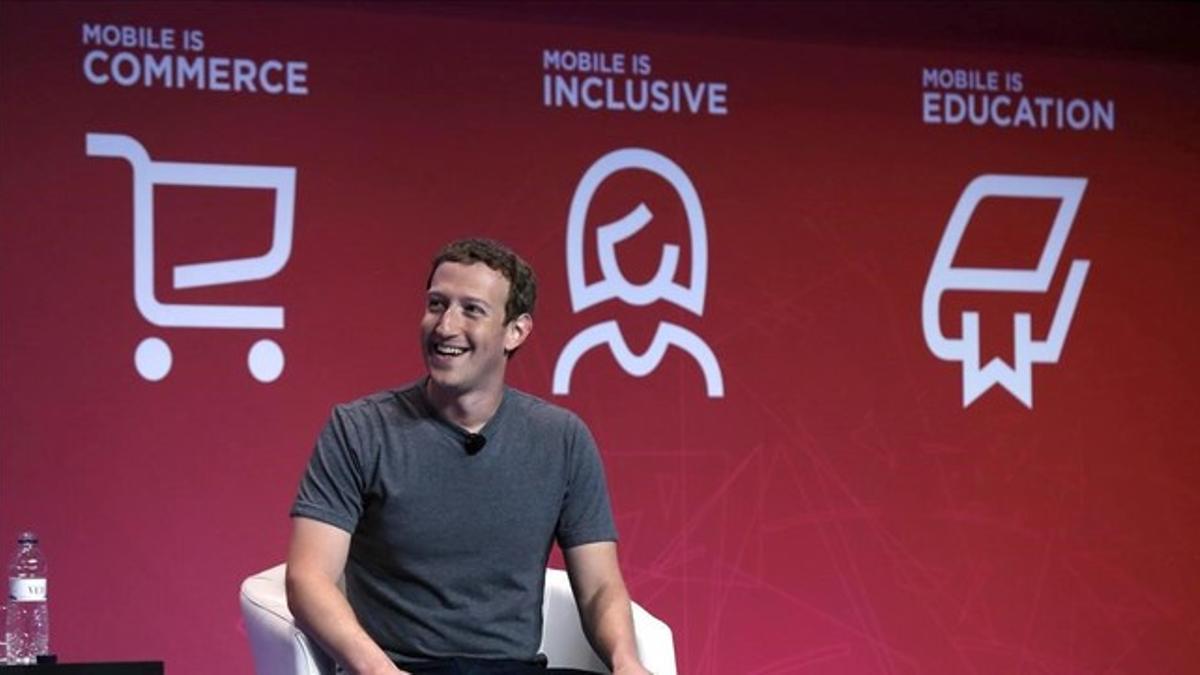 Mark Zuckerberg durante la conferencia en el Mobile World Congress.