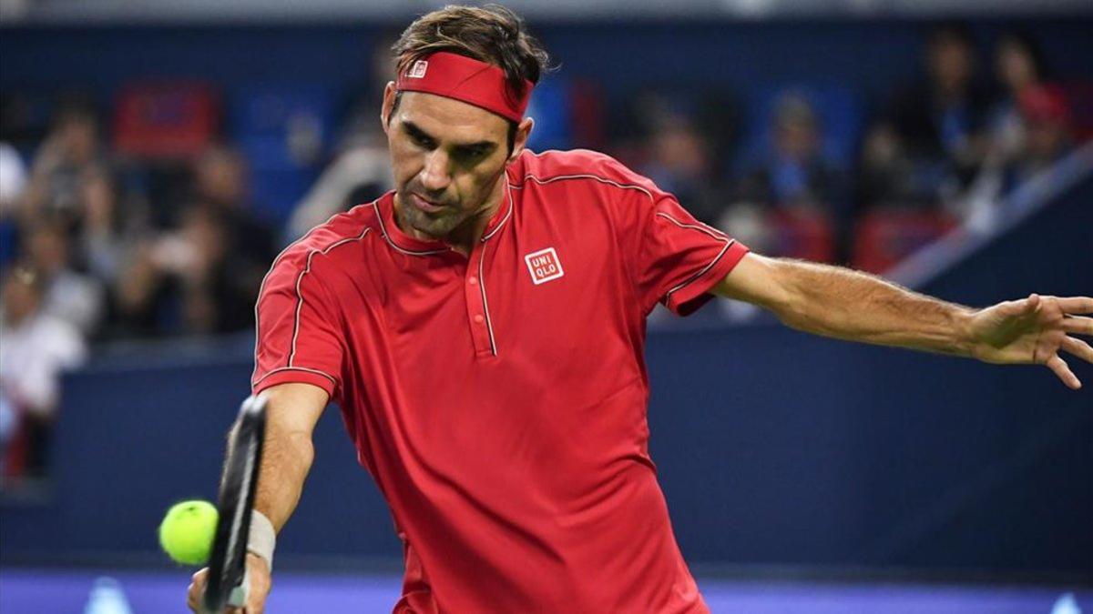 Roger Federer, durante el torneo de Tokio