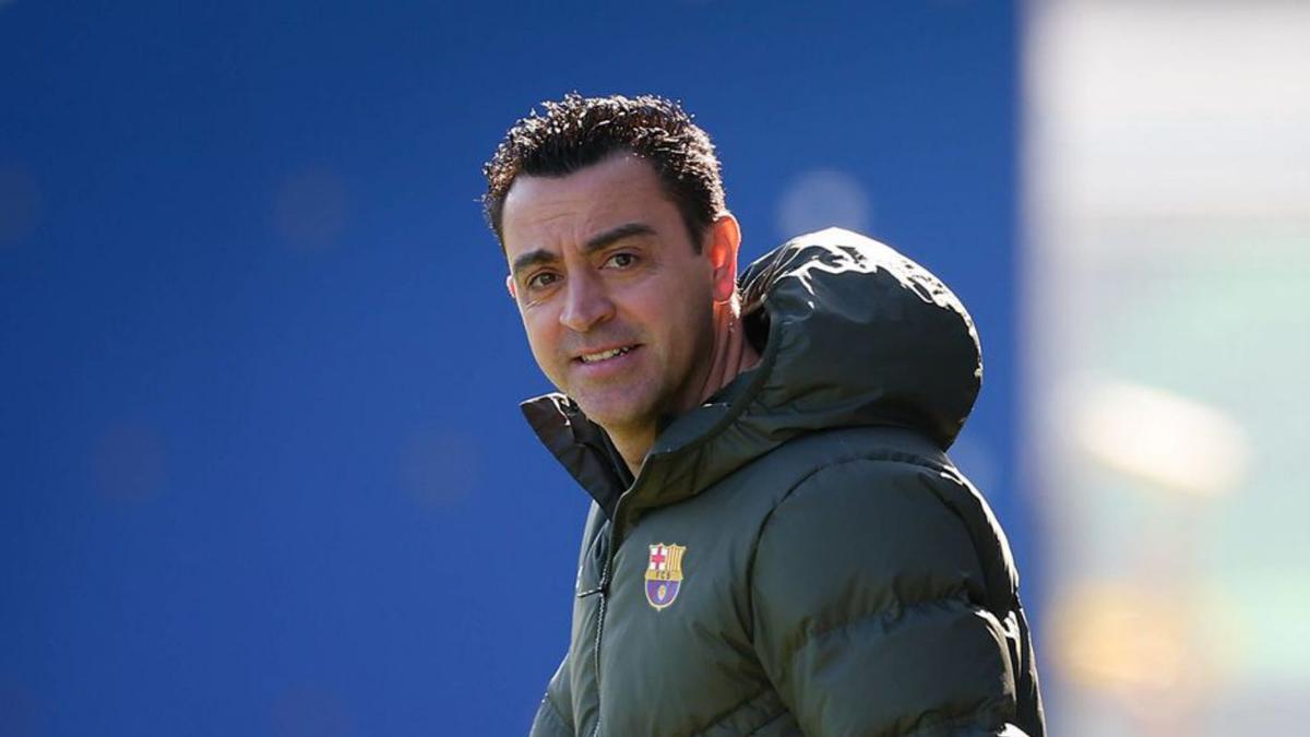 Xavi Hernández, durant un entrenament del Barça. | VALENTÍ ENRICH