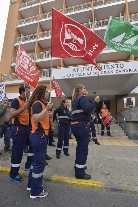 Concentración de trabajadores de parquímetro