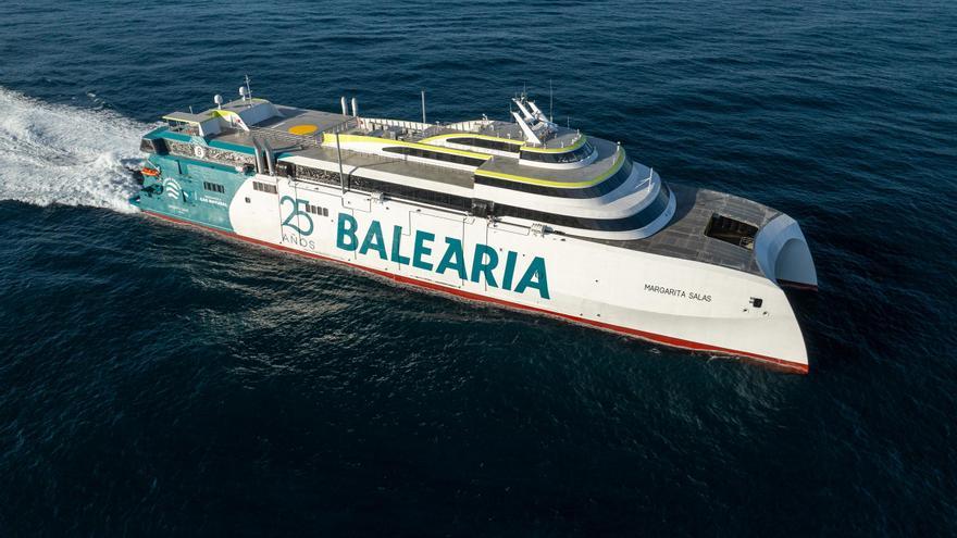 Así es el nuevo buque de alta velocidad de Baleària, con motores de gas natural, que desde julio unirá  Mallorca, Barcelona y Menorca