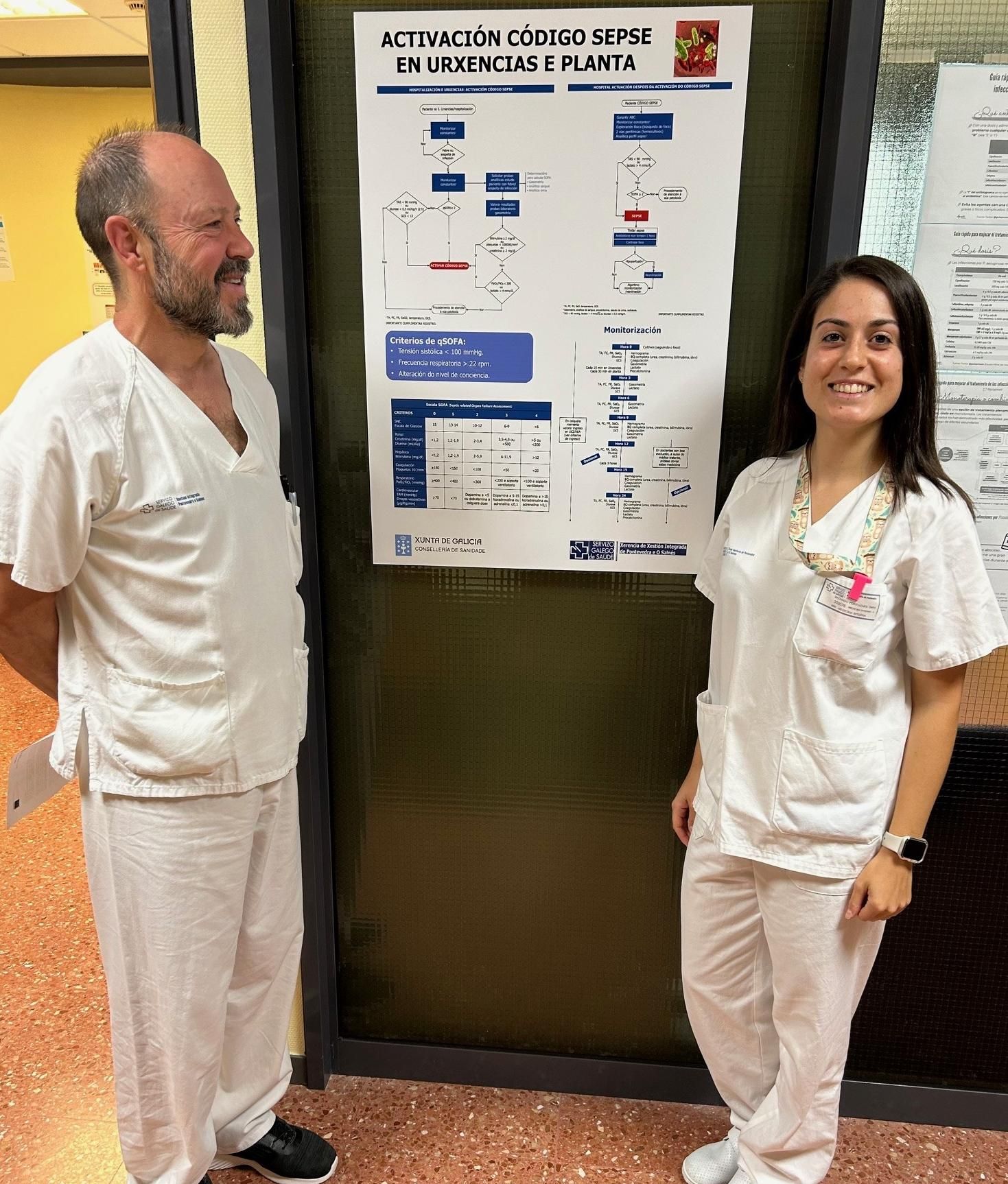 Miembros del "Equipo Código Sepsis" muestran las pautas para sanitarios y pacientes