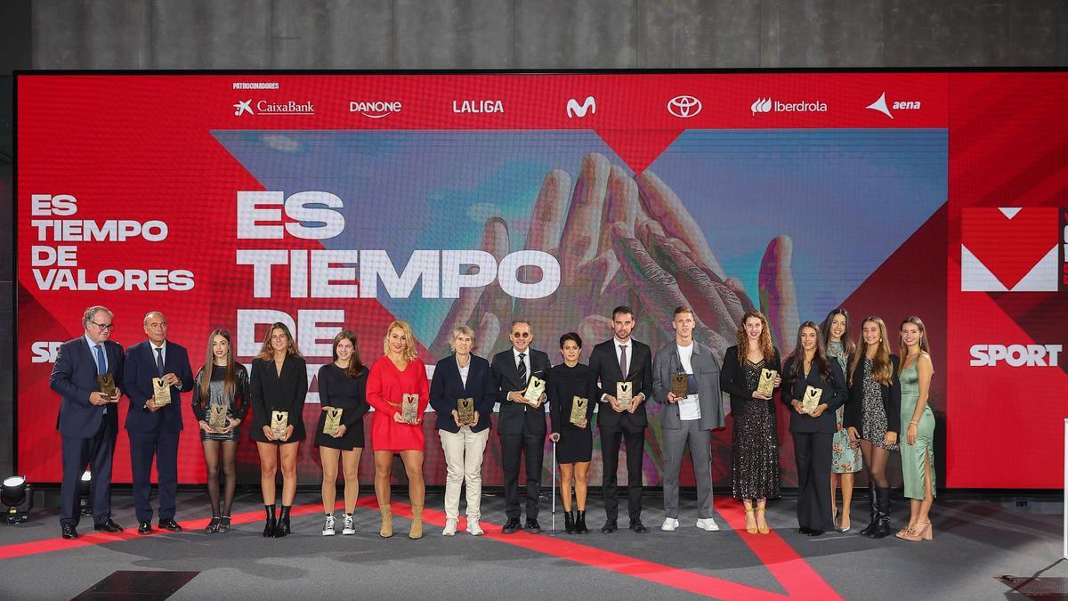 Los premiados en la VI Gala Valores del Deporte de Sport.