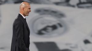 El técnico Zinedine Zidane durante el último partido del Real Madrid.