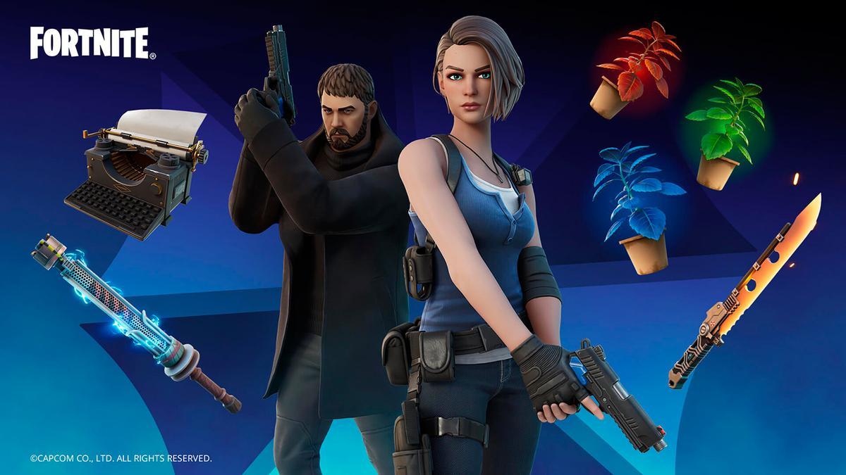 Jill Valentine y Chris Redfield en 'Fortnite'.