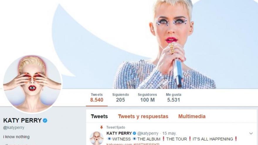 Katy Perry, primera persona con 100 millones de seguidores en Twitter
