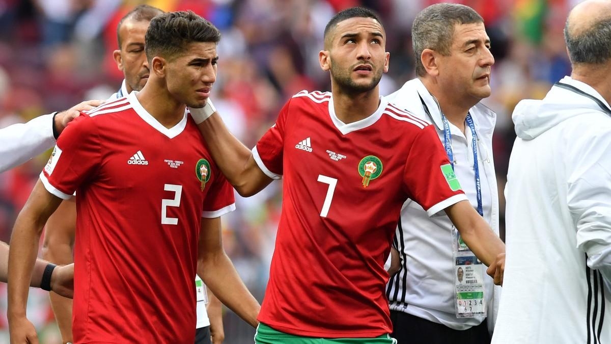 Achraf Hakimi y Hakim Ziyech, en el Mundial de 2018