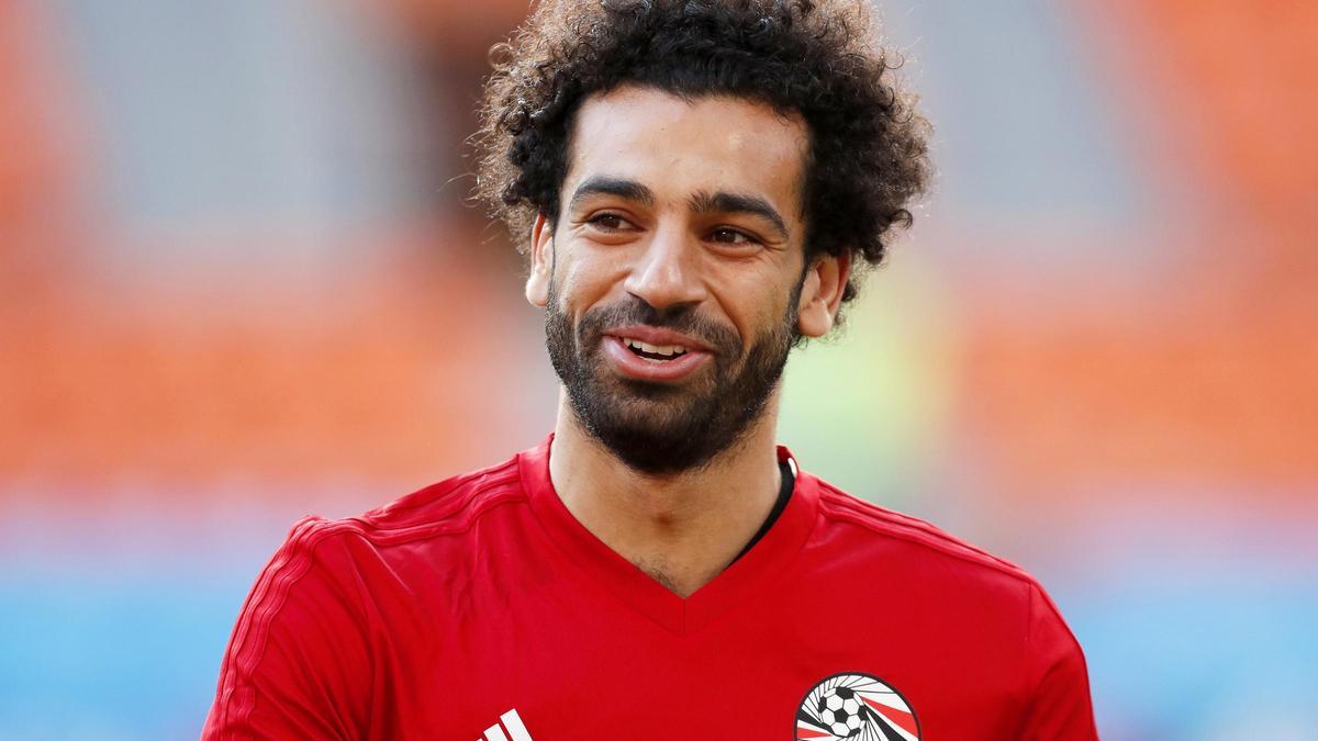 Salah, en un partido con Egipto.