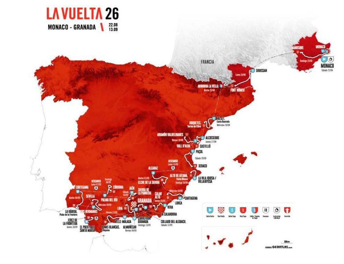 Mapa de La Vuelta
