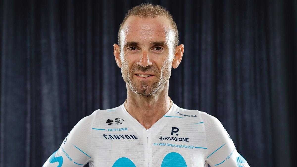 Valverde con el nuevo maillot de Movistar