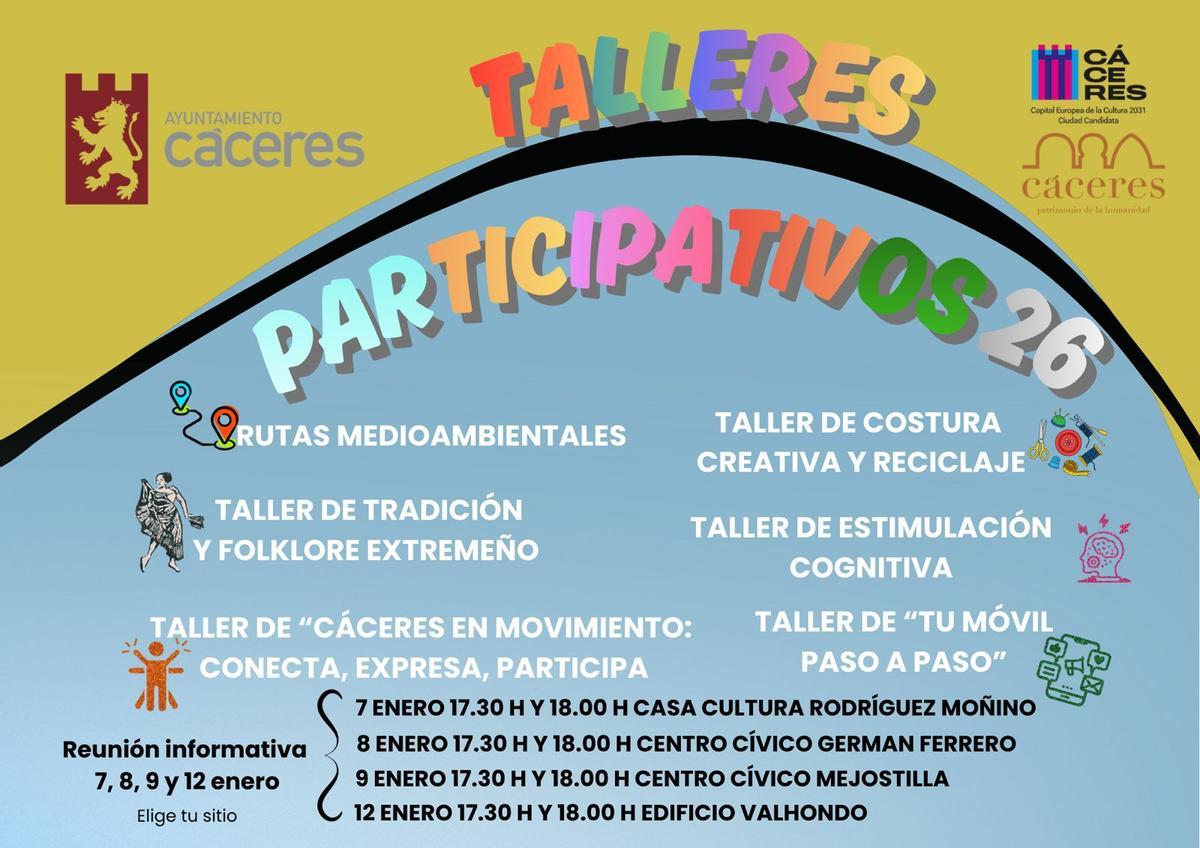 Cartel de los talleres.