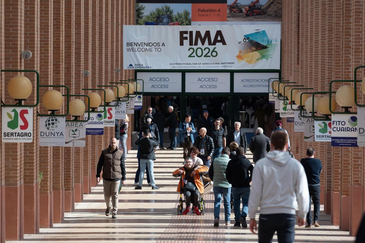 Entrada a la FIMA 2026 de Zaragoza, este jueves.