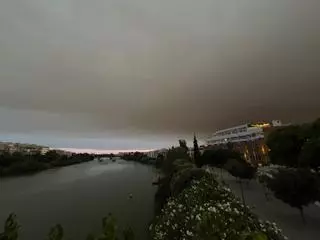 FOTOGALERÍA | El humo del incendio de Niebla cubre Sevilla