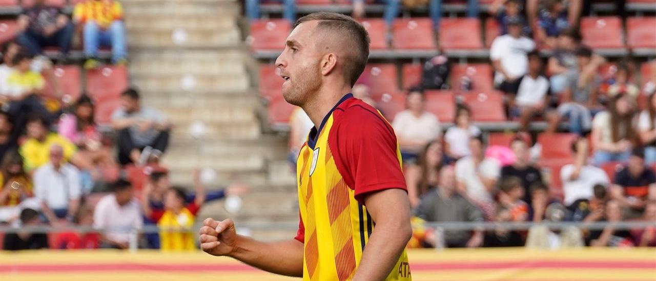 Gerard Deulofeu, durant el Catalunya-Jamaica a Montilivi