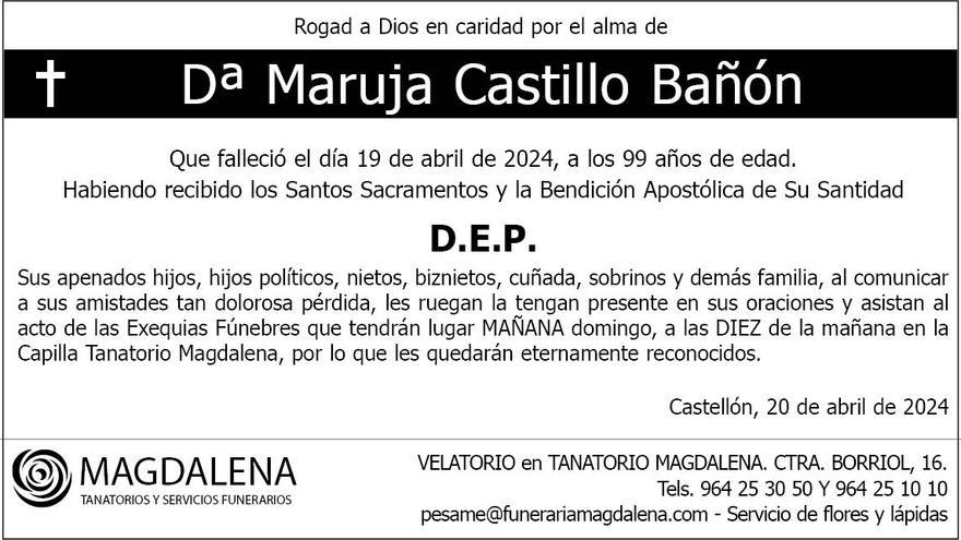 Dª Maruja Castillo Bañón