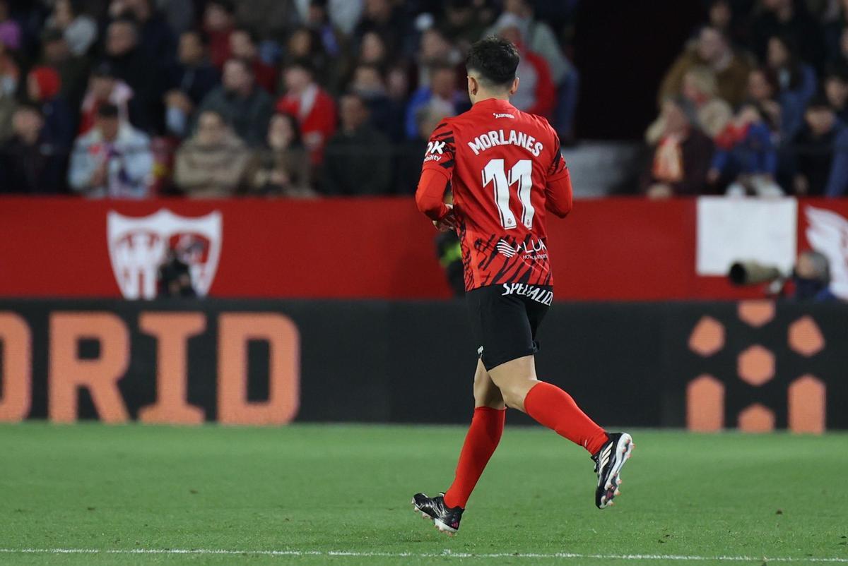 El ex del Villarreal Manu Morlanes, en su debut en Sevilla con la camiseta del Mallorca.