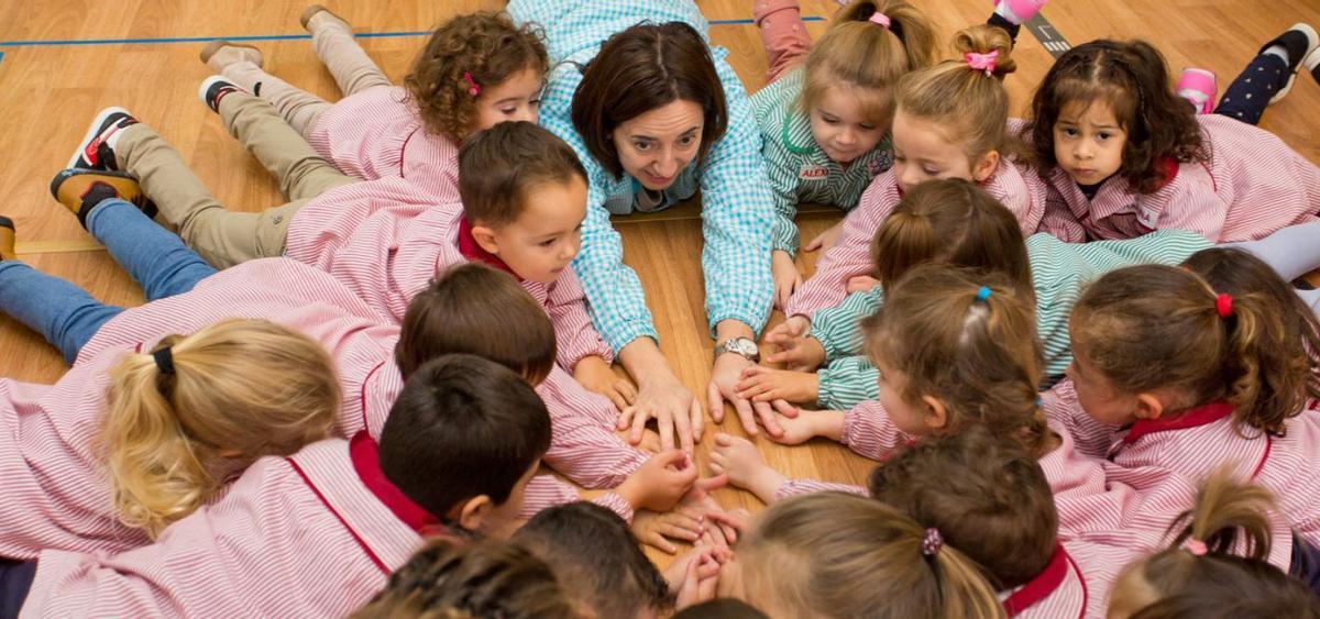 Un grupo de alumnos de Educación Infantil de uno de los colegios que la Fundación Educatio Servanda tiene en Asturias.  | Cedida a Lne