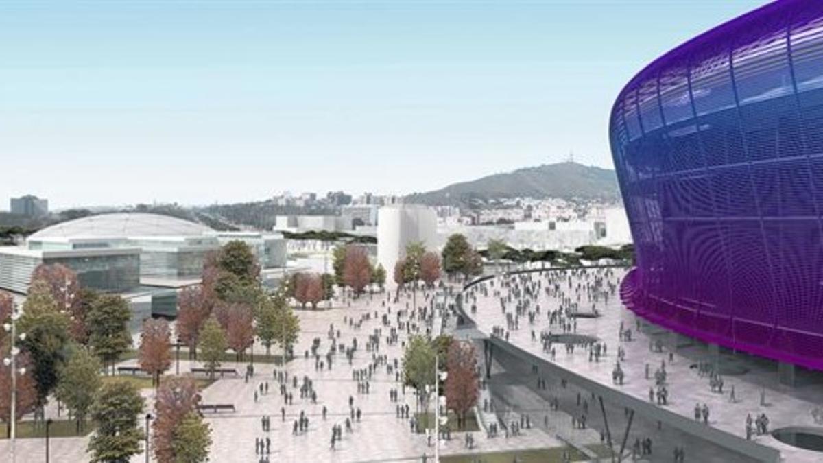 Imagen virtual del futuro Espai Barça, que se ubicará junto al nuevo Camp Nou.