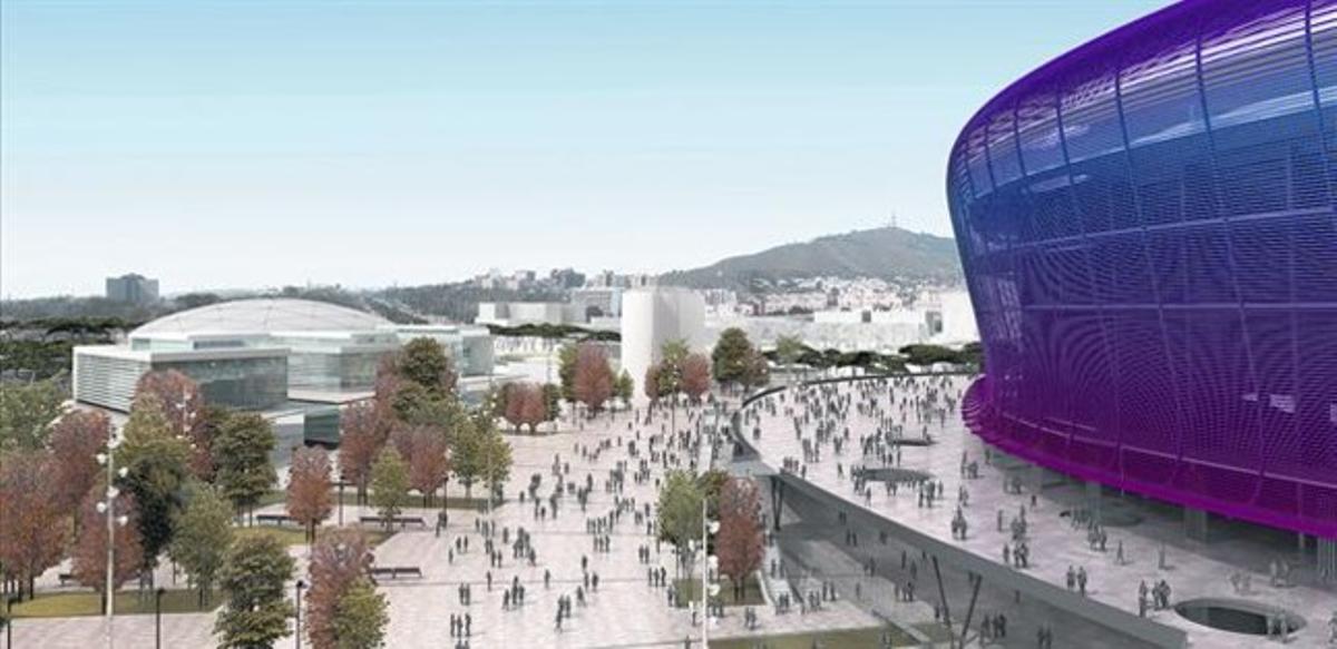 Imatge virtual del futur Espai Barça, que s’ubicarà al costat del nou Camp Nou.