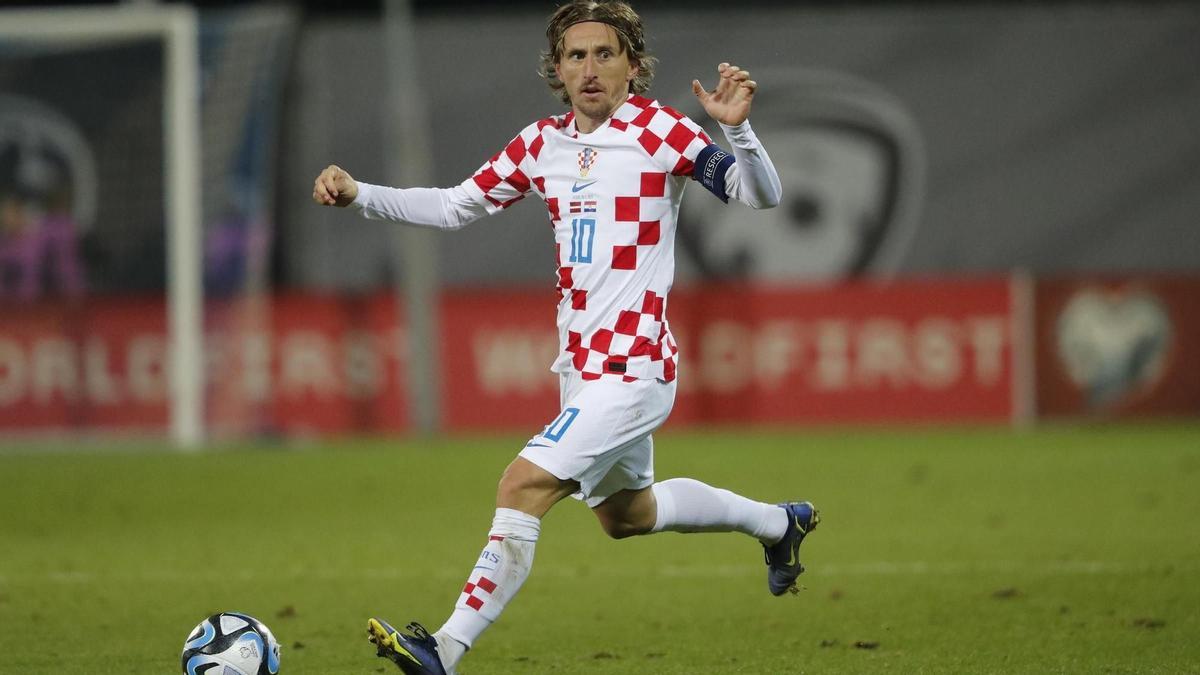 Luka Modric, en un partido con la selección croata.