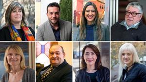 Los alcaldes Núria Marín, Álex Pastor, Núria Parlon, Antoni Balmón, Lluïsa Moret, Carles Ruiz, Raquel Sánchez y Pilar Díaz,