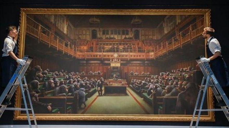 Vendida la obra de Banksy &#039;Parlamento involucionado&#039; por más de 11 millones de euros