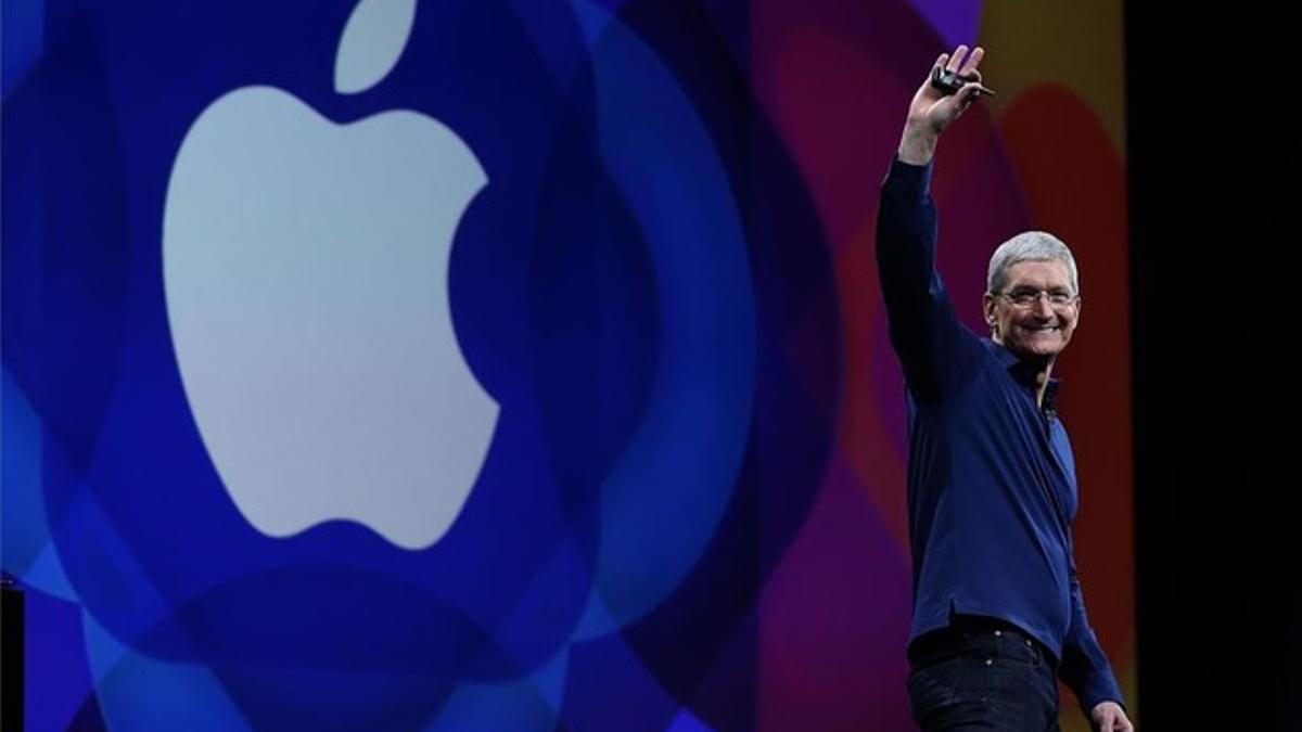 El consejero delegado de Apple, Tim Cook, en la WWDC 2015.
