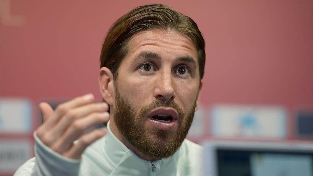 Sergio Ramos, en la rueda de prensa en Cádiz.