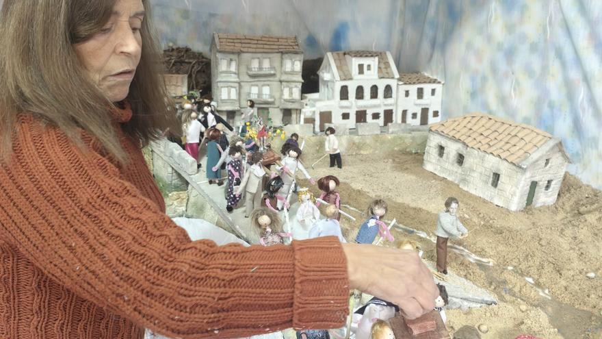 Vistas desde Belén al pasado del muelle de Aldán