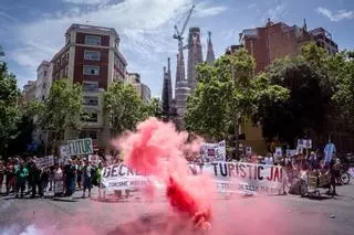 Manifestación en Barcelona por el decrecimiento turístico