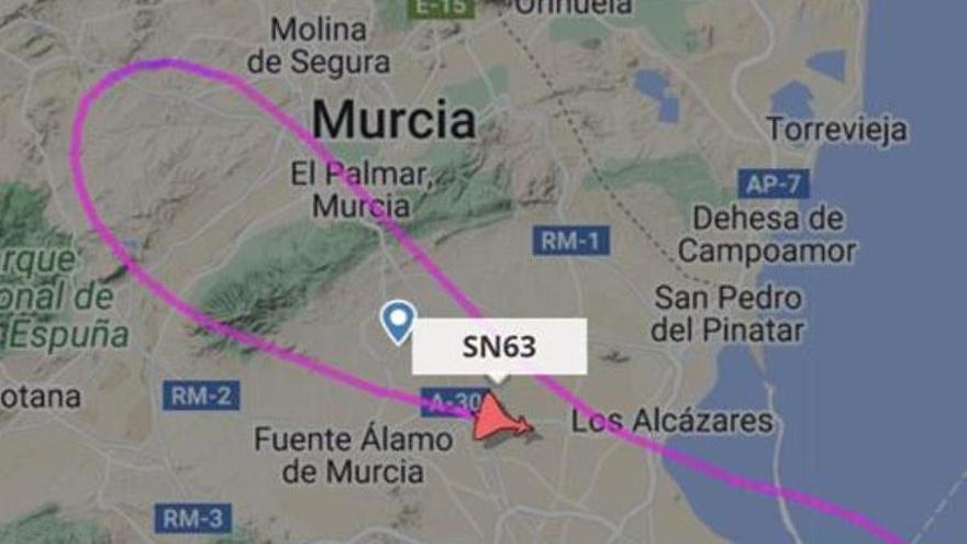 Recorrido del avión.