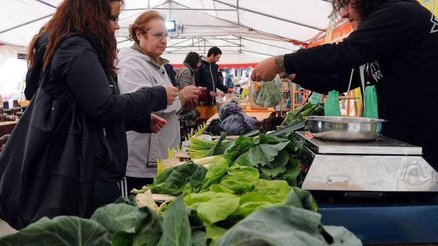 Uno de los puestos de la feria de agricultura ecológica que pasó por Lalín. // Bernabé