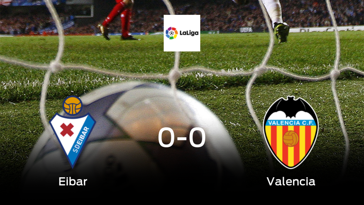 El Eibar y el Valencia se reparten los puntos en un partido sin goles (0-0)