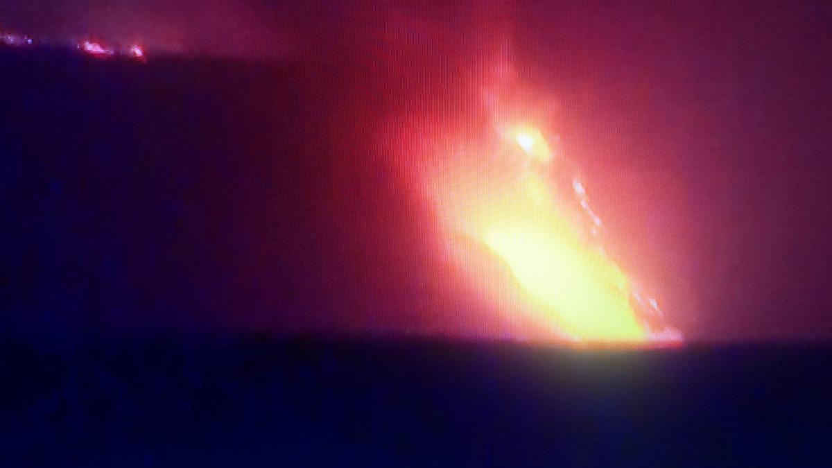 Entrada de la lava del volcán de La Palma