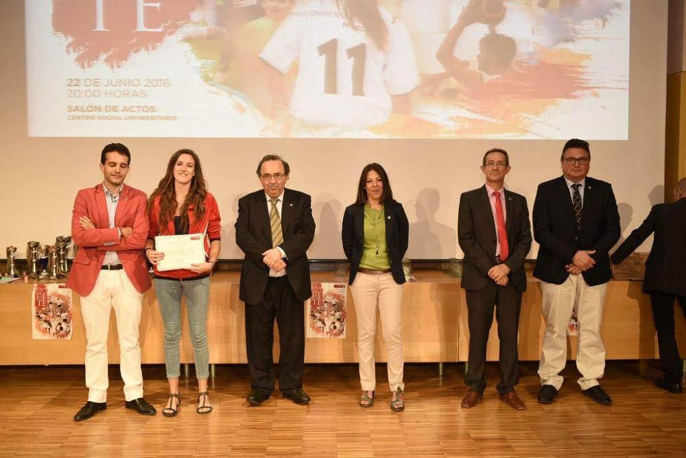 La Universidad de Murcia reconoce a sus mejores deportistas en su primera gala de fin de curso