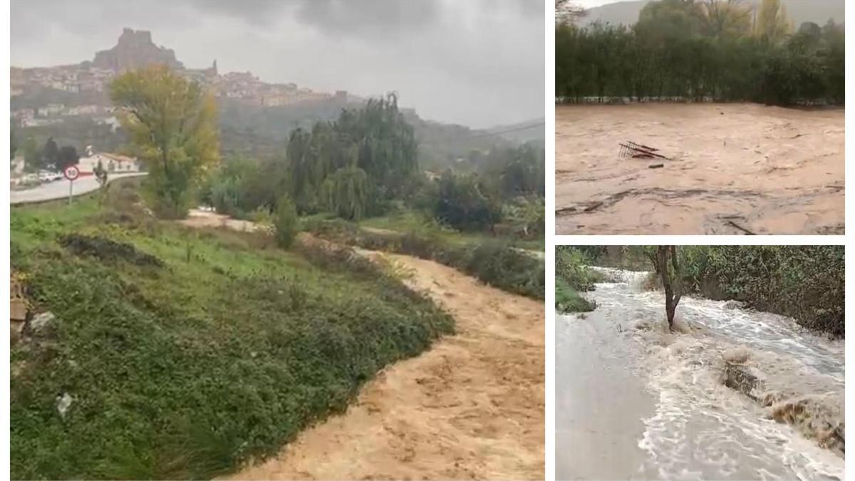 Imágenes de las fuertes lluvias en Morella