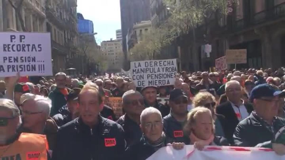 Manifestación de pensionistas en Barcelona.