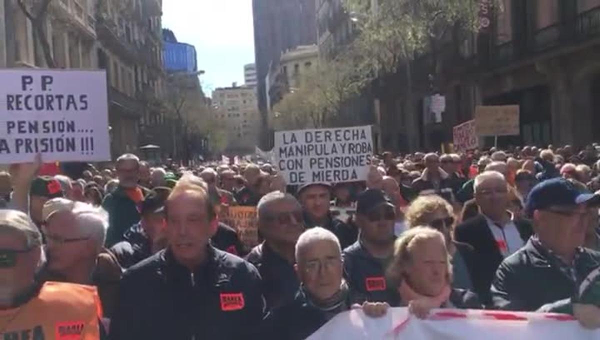 Manifestació de pensionistes a Barcelona.