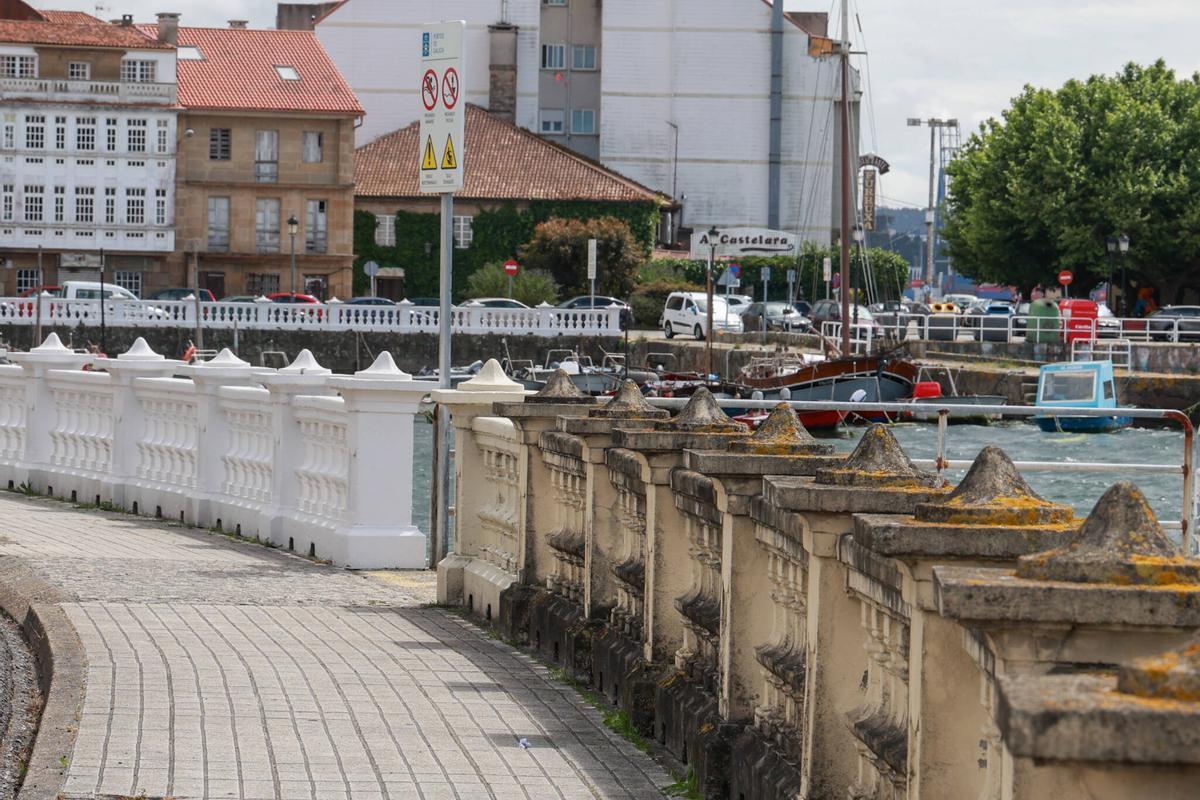 La balaustrada de Carril con la diferencia de tramos.