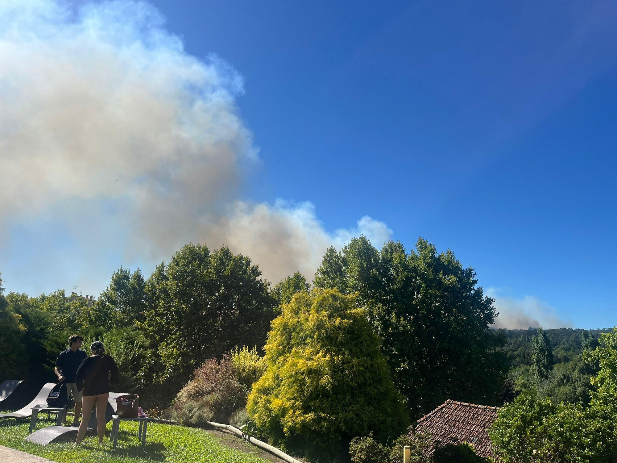Un incendio avanza en la parroquia de Pesqueiras, en Salvaterra