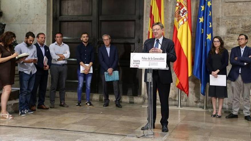 El presidente Puig ayer pidió unión a los grupos políticos de la Comunidad Valenciana.