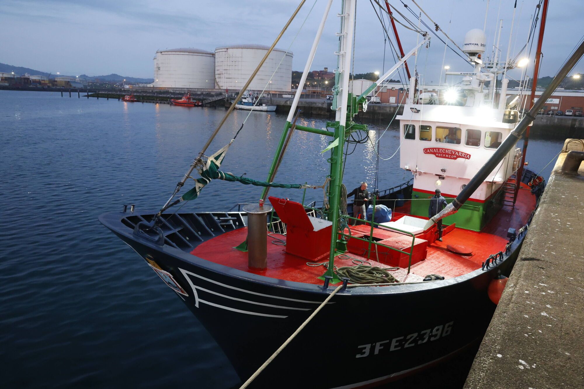 EN IMÁGENES: La campaña de bonito arranca en la lonja de Gijón con una descarga de 2.800 kilos: "El pescado está cambiando las rutinas"