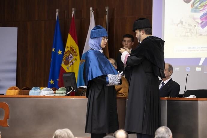 26.01.19. Las Palmas de Gran Canaria. Solemne Acto Académico con motivo de la Investidura de Doctores y Doctoras, que será presidido por el Rector Rafael Robaina. Salón de Actos del Edificio de Ingenierías Industriales y Civiles de la Universidad de Las Palmas de Gran Canaria (Campus de Tafira)  Foto Quique Curbelo