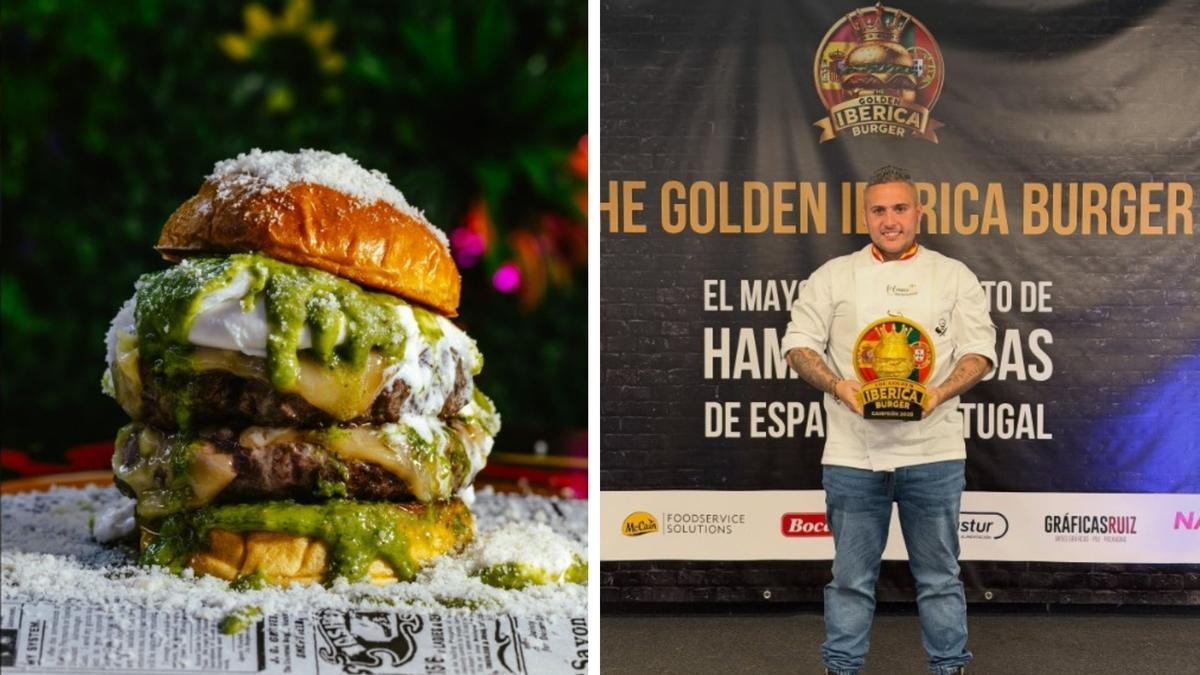 La "Capo di Burger" y su creador, el chef José Luis Garcinuño