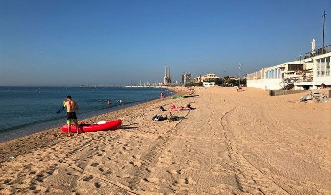 La playa de Badalona.