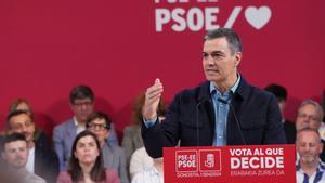 El presidente del Gobierno, Pedro Sánchez, en San Sebastián